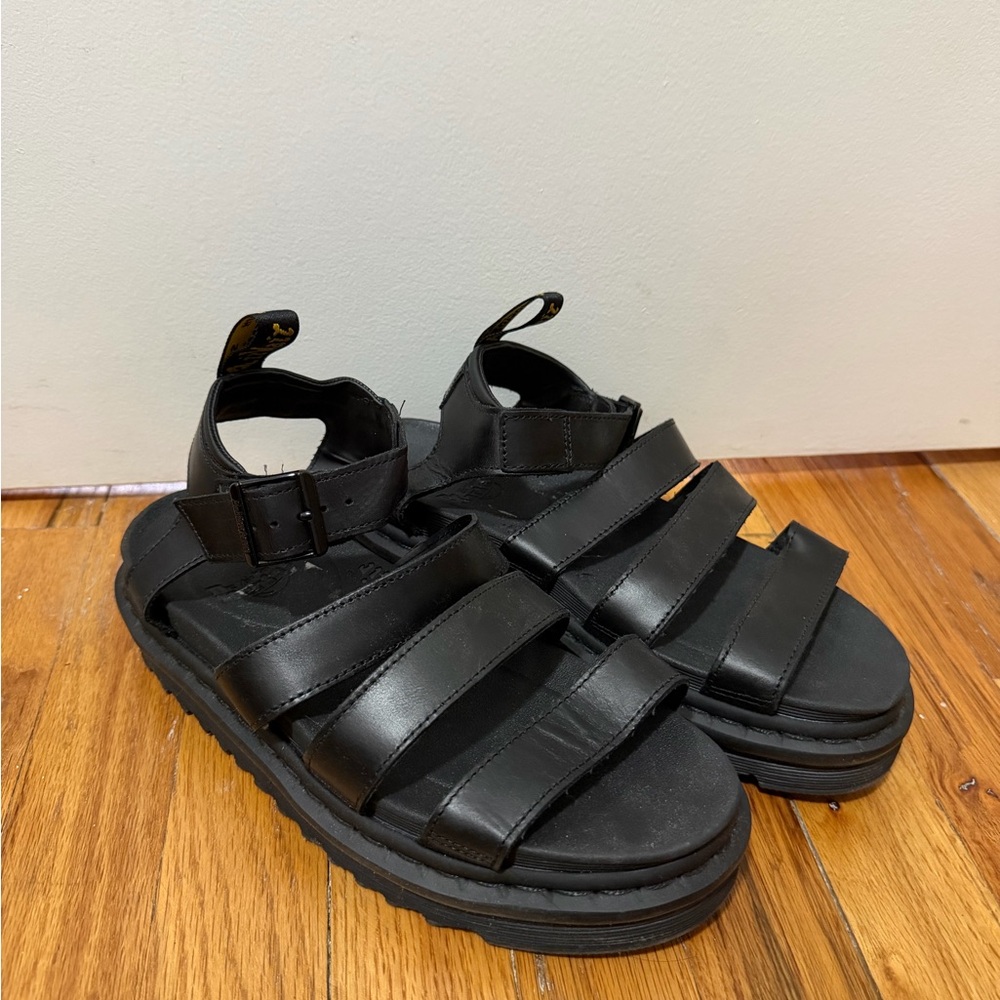 Dr. Martens Black Strappy Platform Sandals